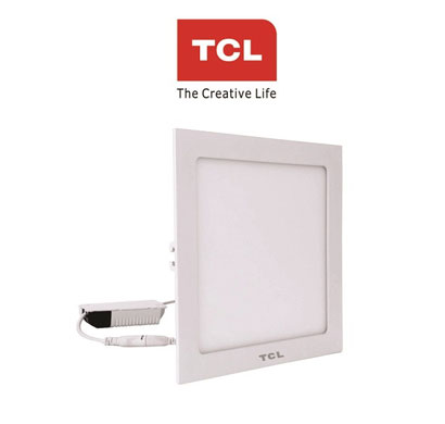 tcl led ultra slim flat panel light - 20w/6000k - square